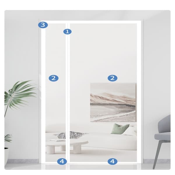 Magnetisk skærmdør med sideåbning White M White M