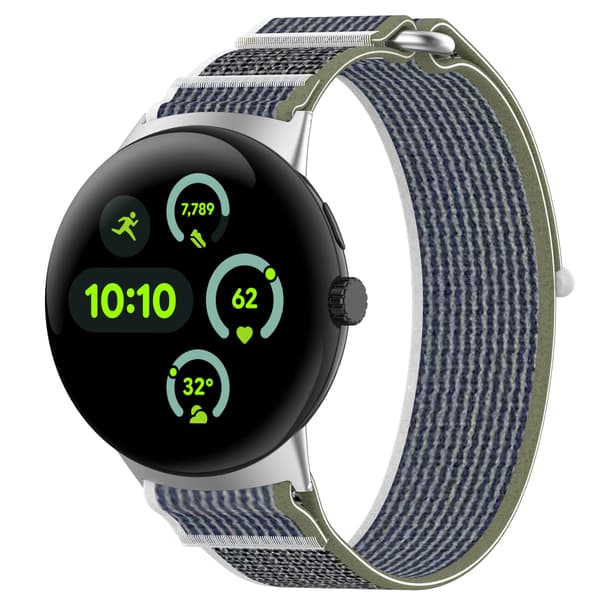 Google Pixel Watch 3 Trail udendørs nylonrem Grey+Green 45 mm Grey+Green 45 mm
