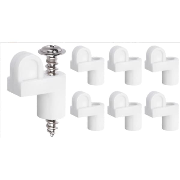 Fönsternätskärmsklämmor 12-pack — ABS-fästen med skruvar för säker, diskret montering och enkel installation på standardramar White White