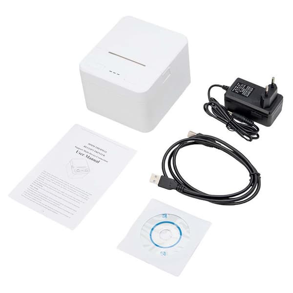 58mm USB+Bluetooth Termisk Kvitteringsprinter - Hurtig, Bærbar POS-printer til Android, iOS & Windows White White