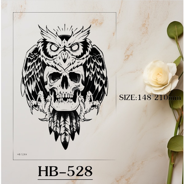 6-pack tillfälliga tatueringar med djurmotiv Modell 7