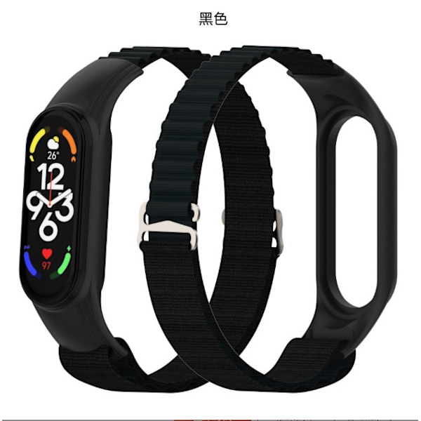 Nylonarmband för Xiaomi Smart Band 76543 Svart