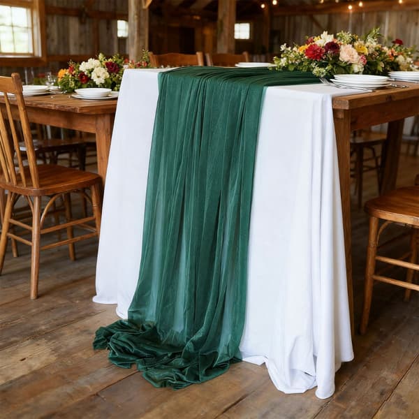 Elegant Polyester Bordløber til Bryllupper, Fester & Boligindretning - Perfekt til DK DarkGreen DarkGreen