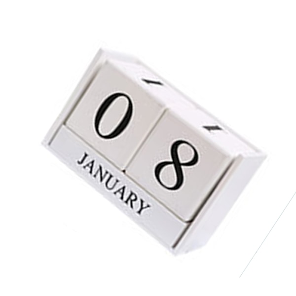 Trækalender Evigvarende Skrivebordsdekoration White White