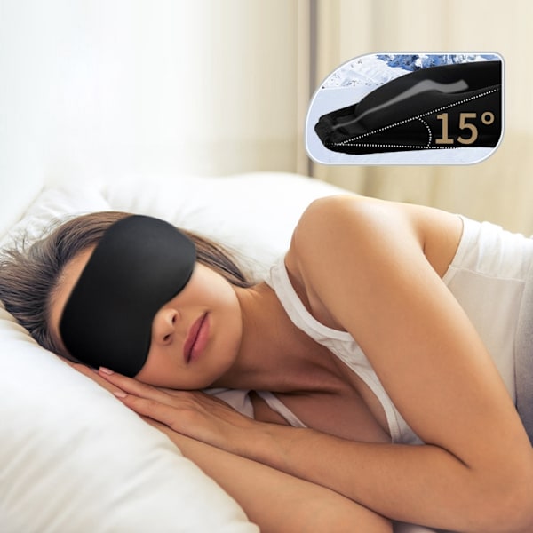 Mjuk Sovmask för Totalt Mörker Svart
