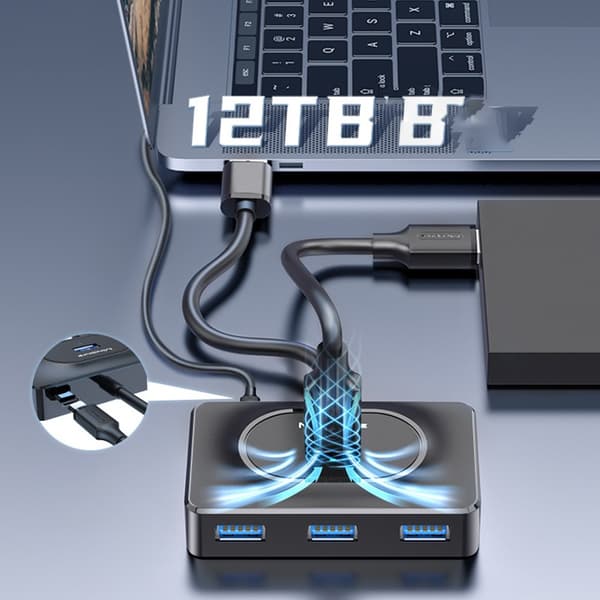 4-Port USB 3.0 Hub - Hurtig dataoverførsel og nem udvidelse 0.3m 0.3m