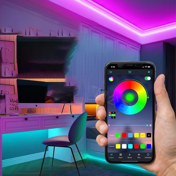 Smart RGB LED Strip Lights Kit med WiFi-kontroller 15 m 15 m