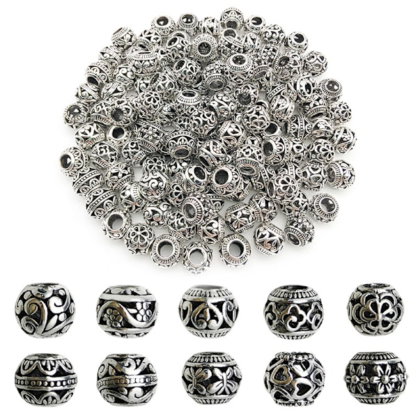 Vintage Alloy Spacer Beads for DIY Jewelry Making - 10pcs