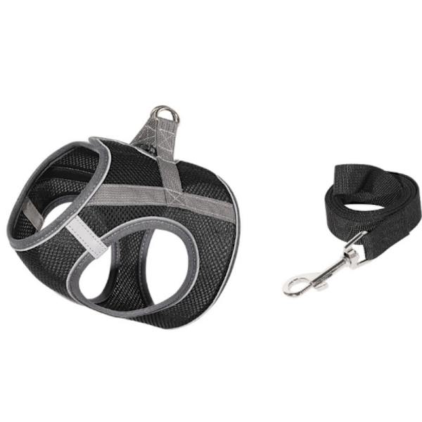 Andningsbar hundsele och koppel L