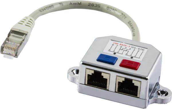 Y cable for network, 1xRJ45 ma to 2xRJ45 fe, FTP Cat5