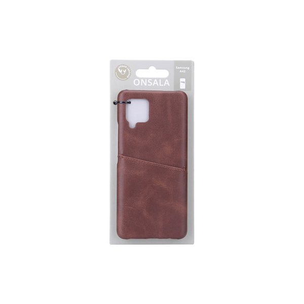 Mobilskal Samsung A42 Kortfack Brun