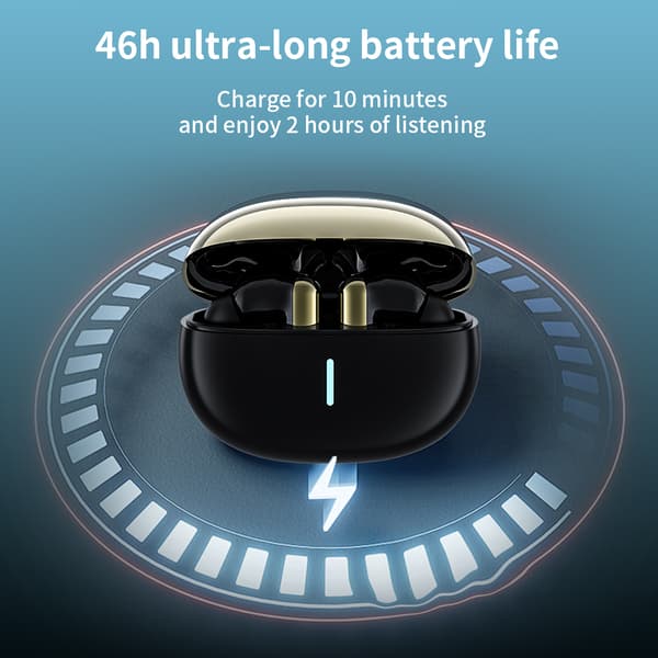 J18 TWS Bluetooth 5.4 Hörlurar: 6-Mic Brusreducering