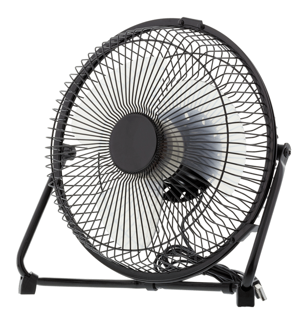 USB fan, 20cm, table model, 1x USB Type A ma, black