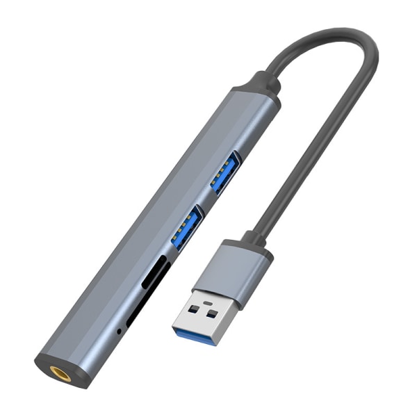 5-i-1 USB dongleadapter med stabil dataoverførsel Grå