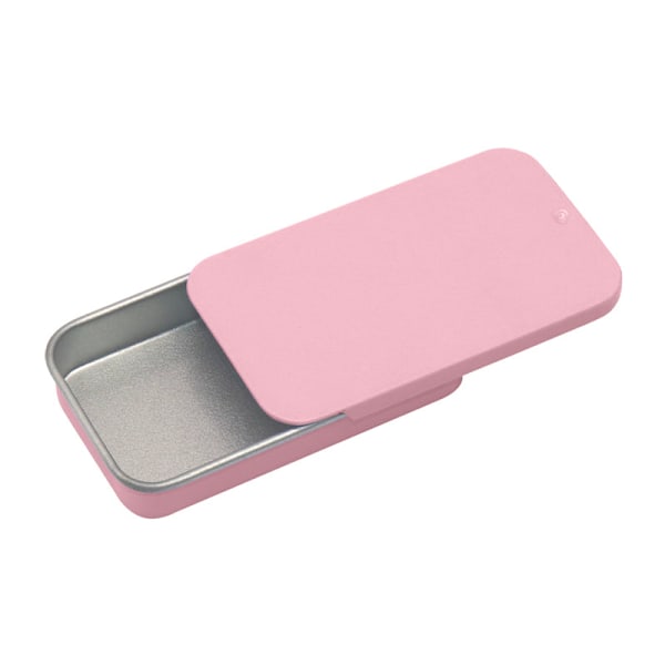 Set med 10 rosa Sakura-plåtburkar med skjutlock Rosa