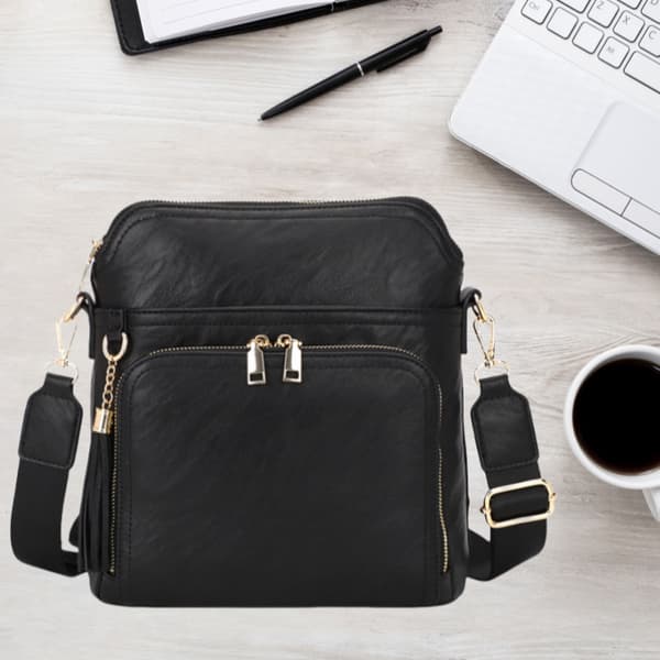 Stilfuld skuldertaske til kvinder | Elegant sort håndtaske Black Black