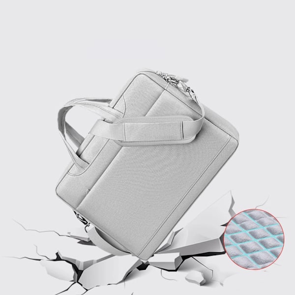 Uppgraderad laptopväska med airbag, axelväska, budväska Grå M