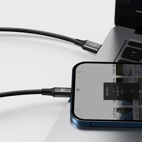 Baseus Rapid Series 3-i-1 kabel USB-C För M+L+T 20W 1,5m Svart