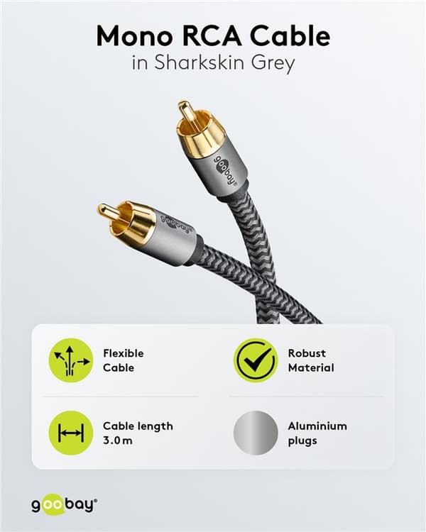 Mono RCA-kabel, 3 m