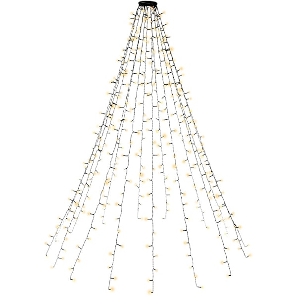 400 LED överkast julgransbelysning med ring, 16x 1,5 m Svart, Grön