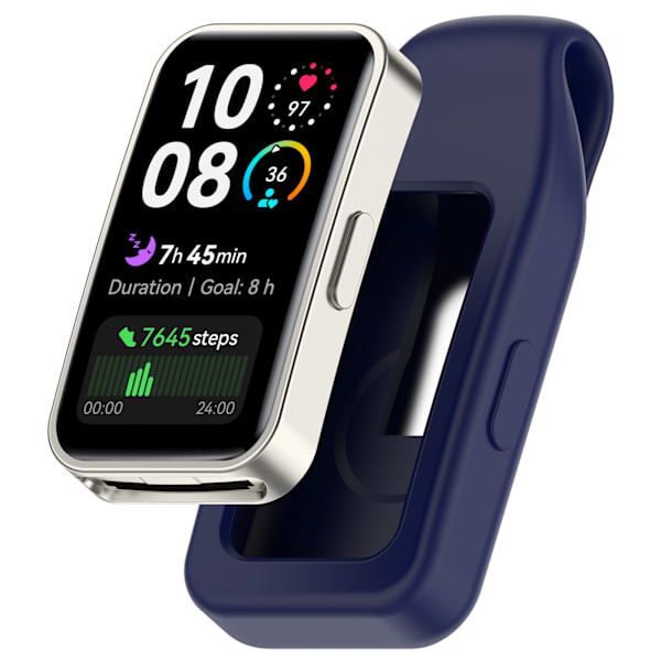 Stålclipsspænde til Huawei Band 10/9/8 - Silikone Blå