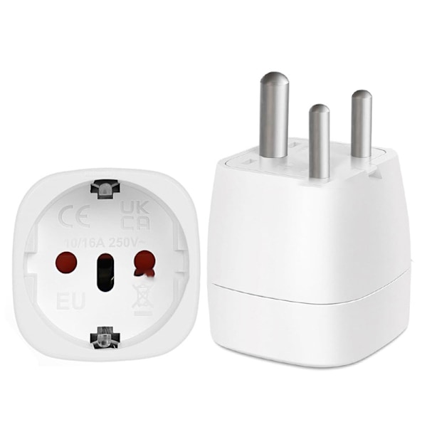 EU til Universal Rejseadapter, Kompakt Design Hvid