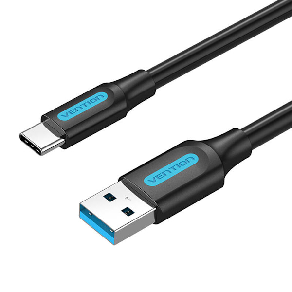 USB 3.0 A–USB-C kaapelituuletus COZBG 3A 1,5 m musta PVC