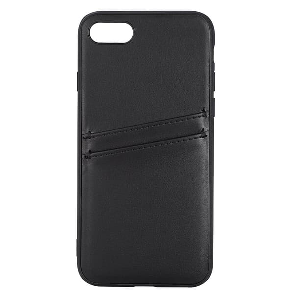 Back cover PU 2 card iPhone 7 / 8 / SE Black