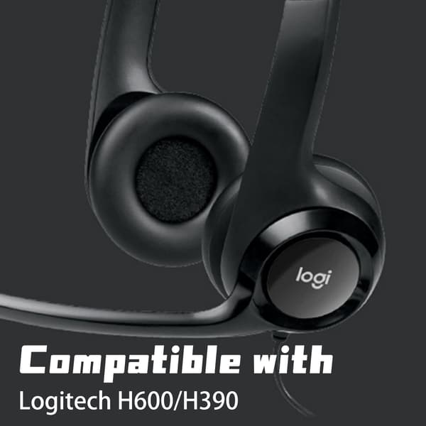 1 par öronkuddar för Logitech H600/H390 Black Black