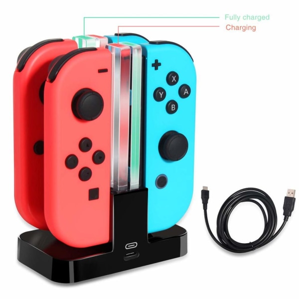 INF Nintendo Switch Joy-Con ladestation til 4 spilkontroller