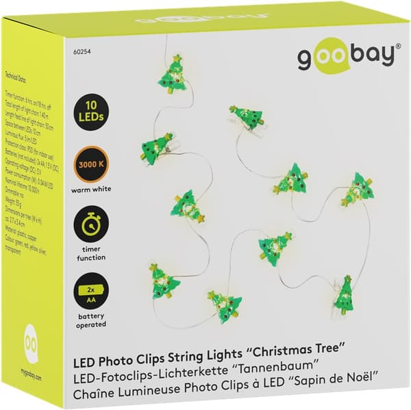 10 LED fotoklipp ljusslinga "Julgran"
