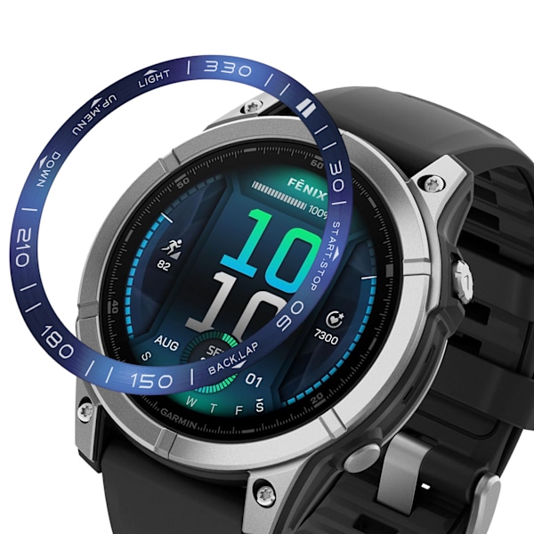 Blå & Hvid Bezel - 51mm AMOLED - Rustfrit Stål Opgradering