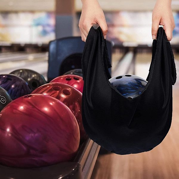 Rensepose til bowlingbold - polyester mikrofiber til polering og rengøring udendørs, 53cm x 22cm, sort