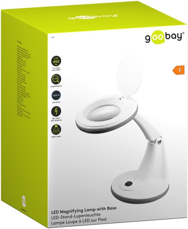 LED-luplampe med fod, 6 W, hvid