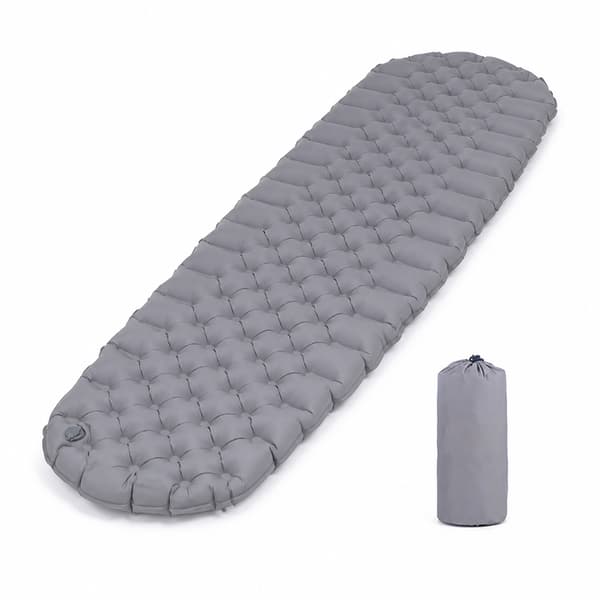 Uppblåsbart campingunderlag i nylon TPU, 193 x 56 x 7 cm Grey Grey