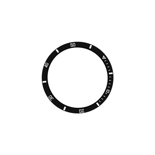 Sort og hvid 45mm rustfrit stål bezel kompatibel med Samsung Watch5 Pro - Speed Time Scale Ring