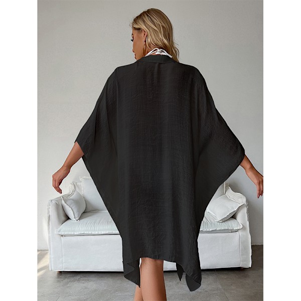 Stilfuld Cardigan Cover-Up i Bomuldsblanding Sort