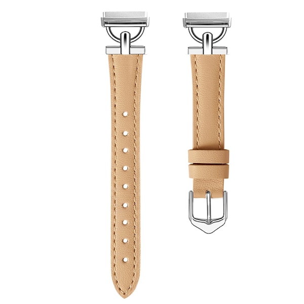 Rem i ægte læder til Fitbit Versa 3/4/Sense - Khaki
