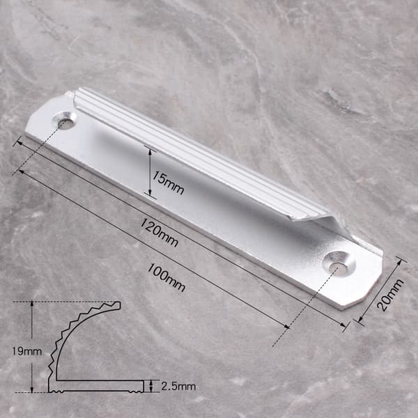4-pack skåphandtag - Ytmontering Silver Silver