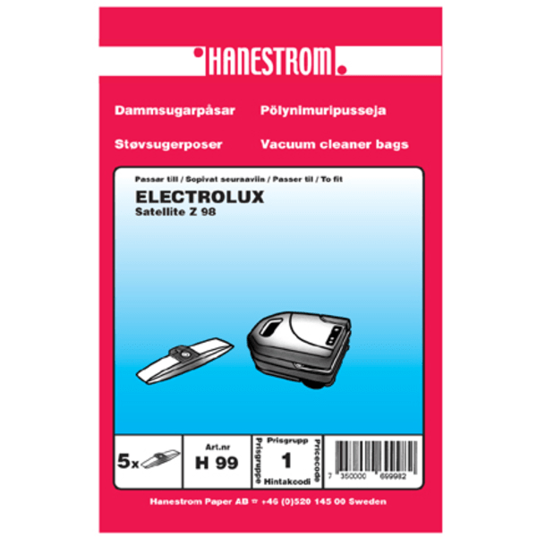 Dammsugarpåsar ELECTROLUX SATELLITE Z 98