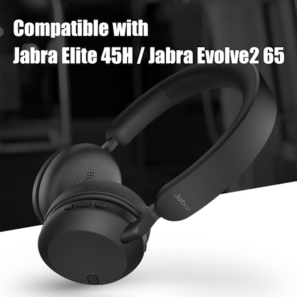 INF Ørepuder 1 par Jabra Elite 45H / Jabra Evolve2 65 Sort