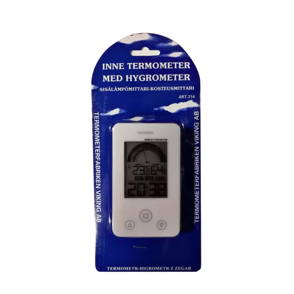 Indendørs Termometer med Hygrometer & Ur