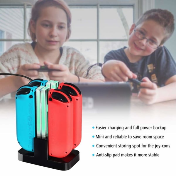 INF Nintendo Switch Joy-Con ladestation til 4 spilkontroller