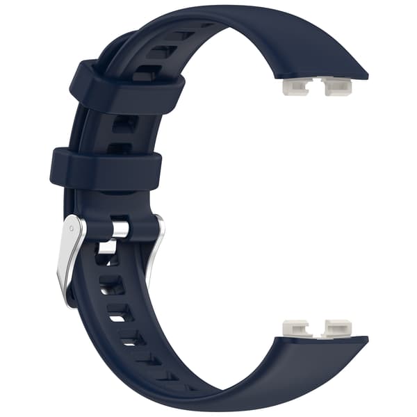 Blød silikonerem til Huawei Band 10/9/8 (metalsnøre) Blue Blue