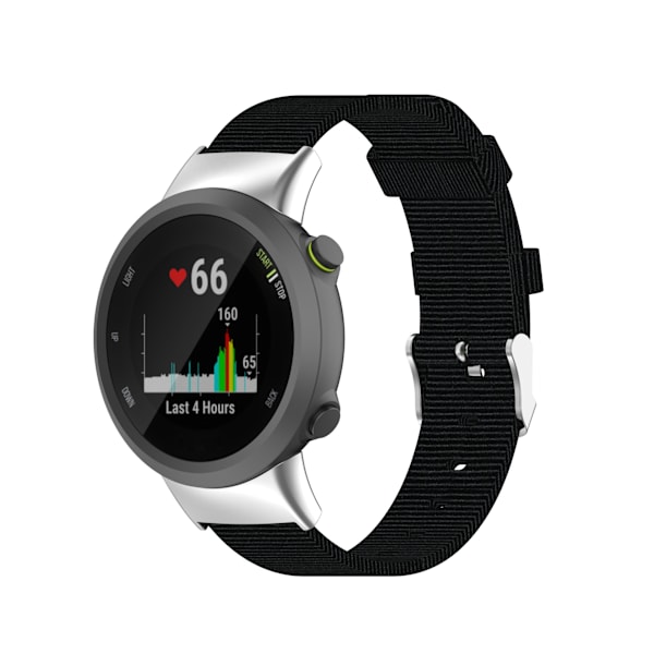 Nylon armbåndsurrem til Garmin Forerunner 35/30/35J/ForeAthlete 35J Sort