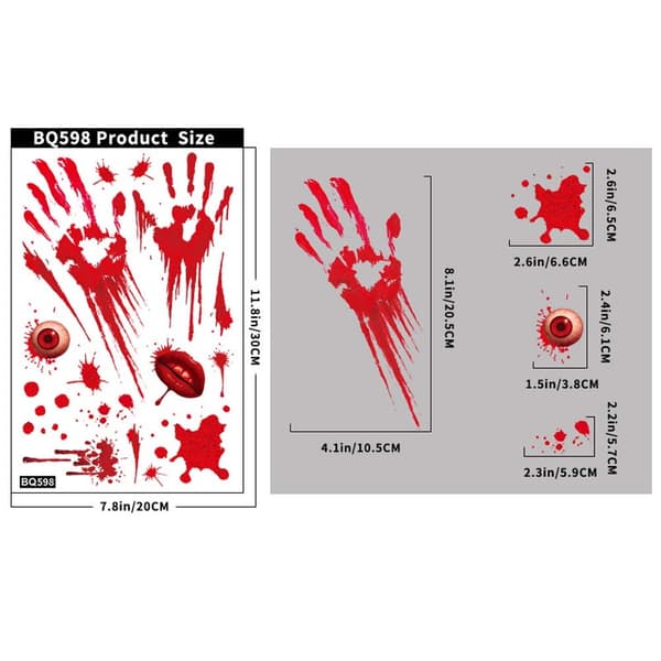Handavtryck Glasdekaler - 2-pack Halloween Dekoration
