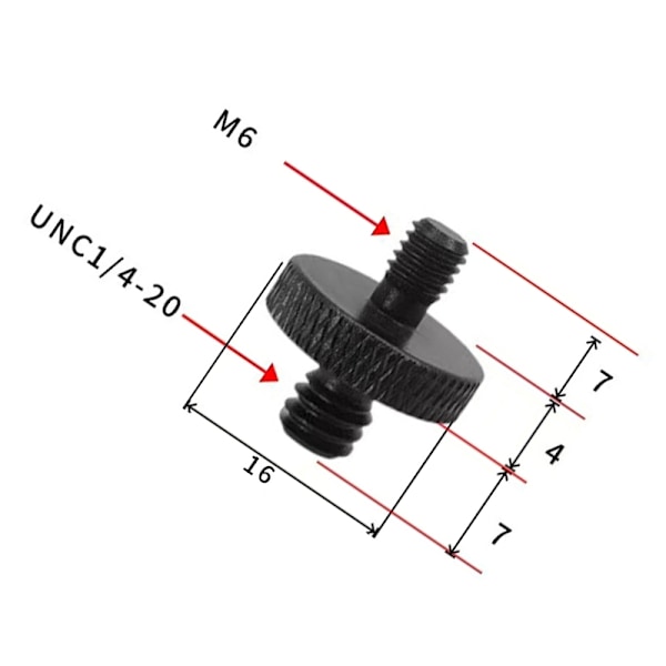 Jalustan kierreadapteri 1/4" - M10 - 5 kpl M6