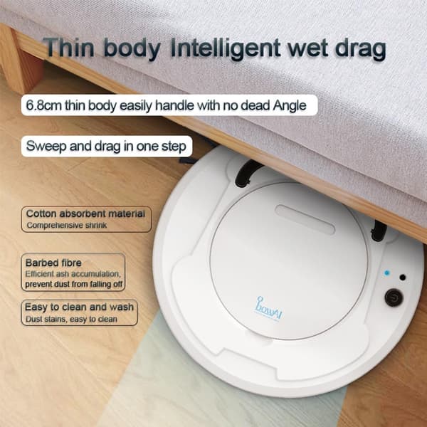 Smart 3-i-1 Robotdammsugare - Sopning, Moppning & Dammsugning för Hårda Golv White White