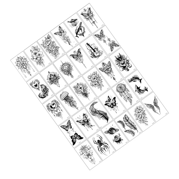 Dark Series Temporära Tatueringar - 30 Unika Designer