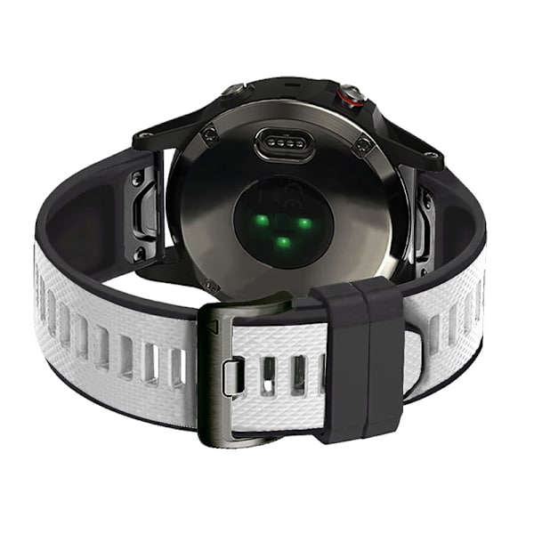 Hvid og sort silikonerem til Fenix 6/22MM